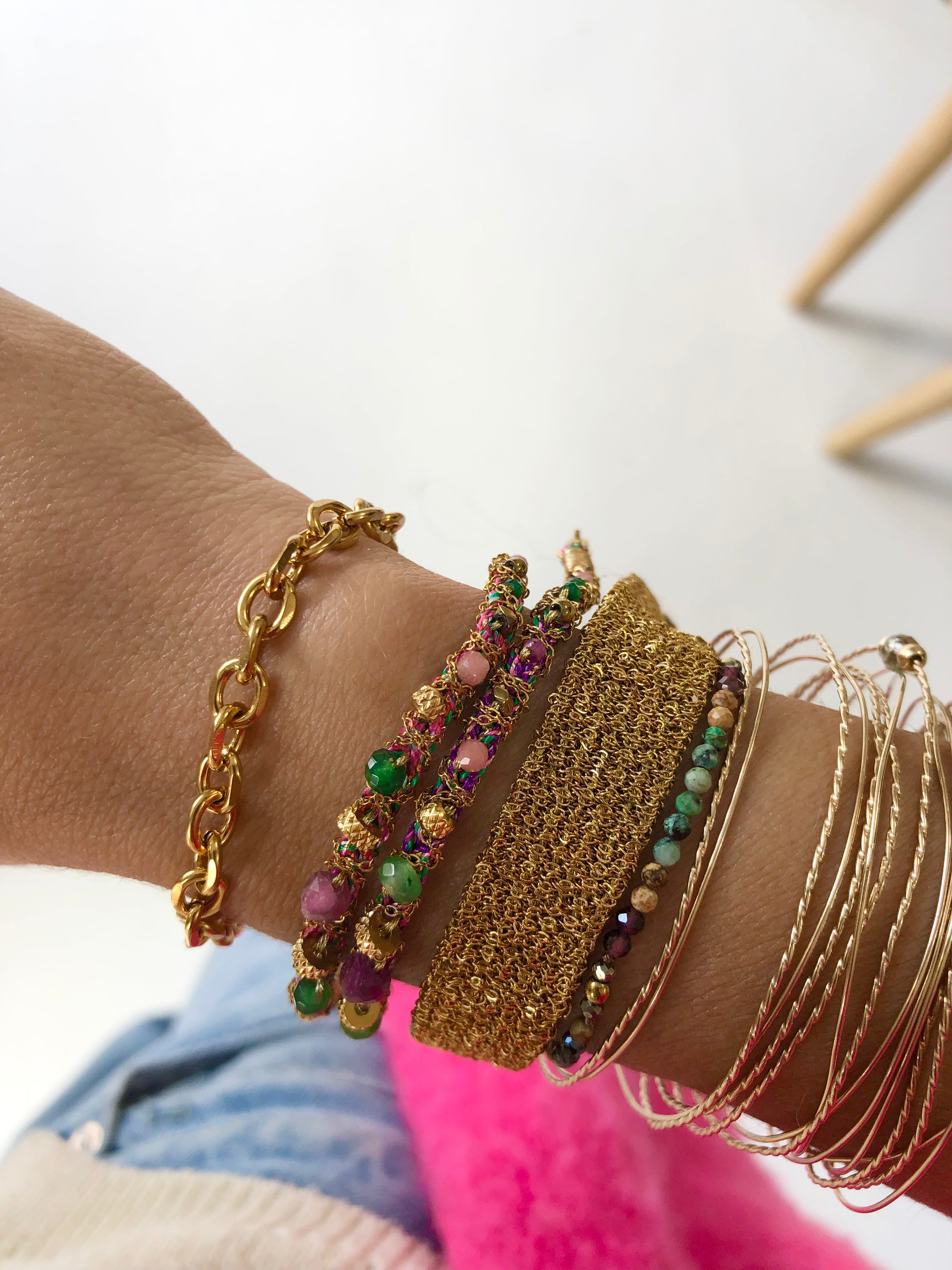 BRACELET TISSUS PIERRES